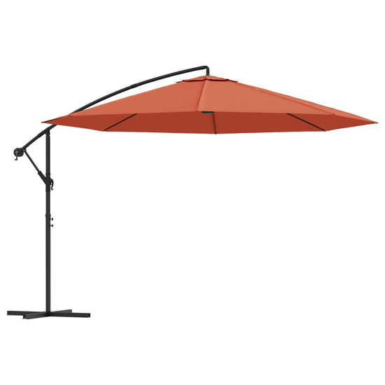 Wilder Cantilever 3.5m Polyester Fabric Parasol In Terracotta