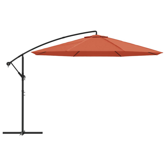 Wilder Cantilever 3.5m Polyester Fabric Parasol In Terracotta