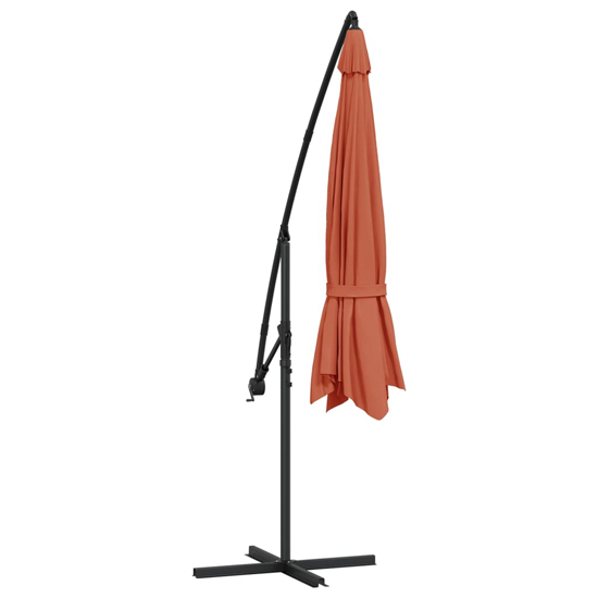 Wilder Cantilever 3.5m Polyester Fabric Parasol In Terracotta