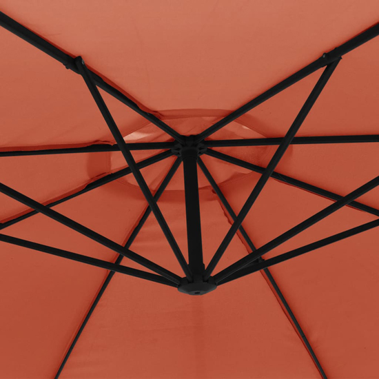 Wilder Cantilever 3.5m Polyester Fabric Parasol In Terracotta