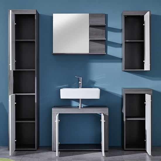 Wildon Bathroom Furniture Set In White And Smoky Silver_2