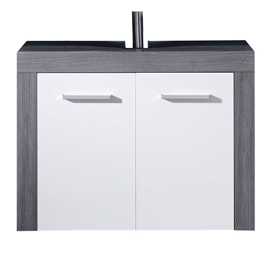 Wildon Bathroom Furniture Set In White And Smoky Silver_4