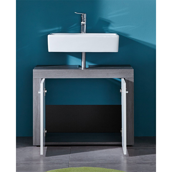 Wildon Bathroom Vanity Unit In White And Smoky Silver_2
