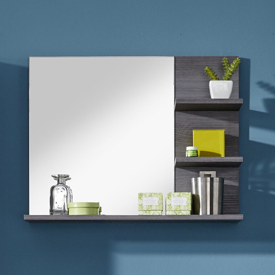 Product photograph of Wildon Bathroom Wall Mirror In White And Smoky Silver from Furniture in Fashion