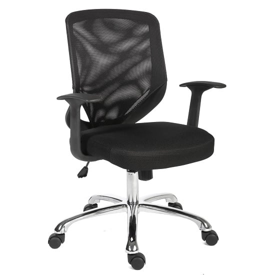 Photo of Wildon home office chair in black fabric with mesh back