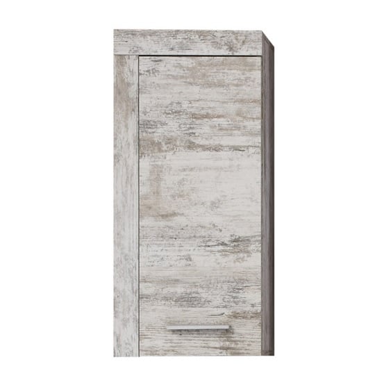 Photo of Wildon wooden bathroom storage wall cabinet in canyon white pine