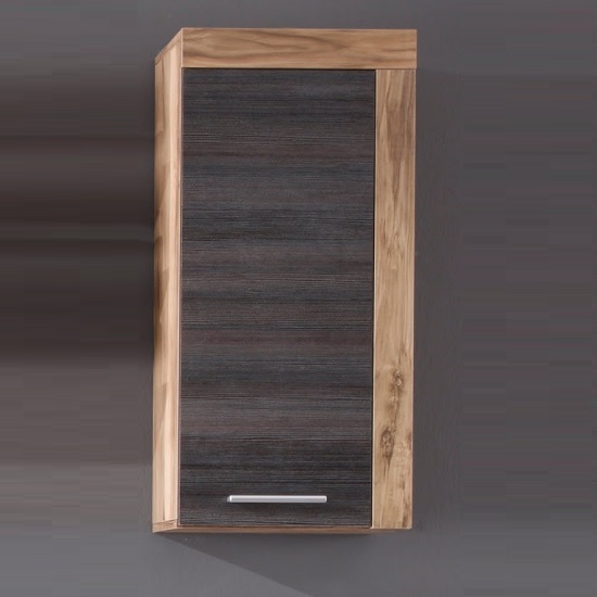 Photo of Wildon storage wall cabinet in walnut touch wood dark brown