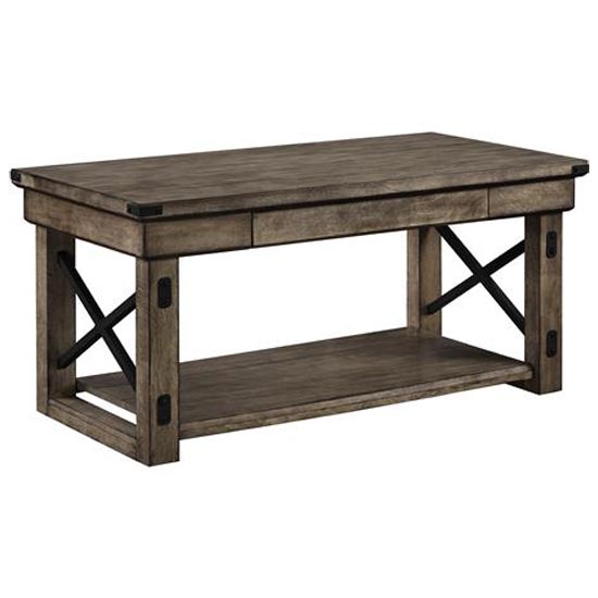 Welwyn Wooden Veneer Coffee Table In Rustic Grey FiF