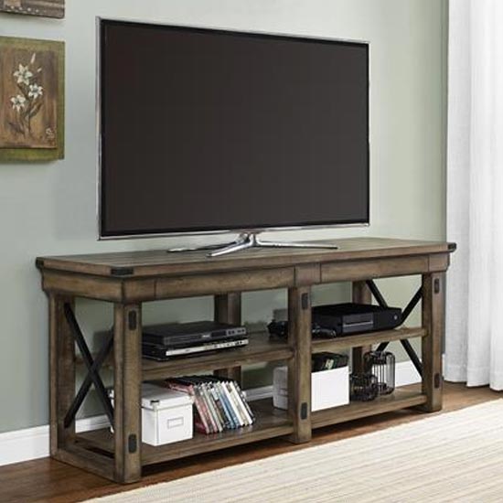 Welwyn Wooden Veneer Large TV Stand In Rustic Grey