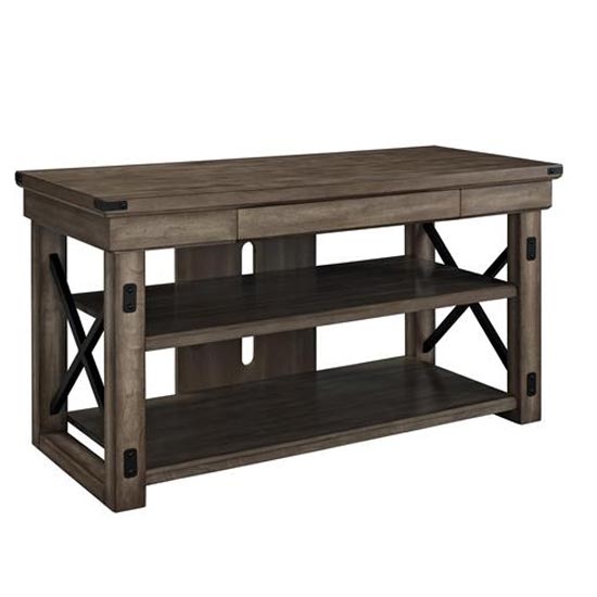 Wildwood Wooden Veneer Small TV Stand In Rustic Grey Sale