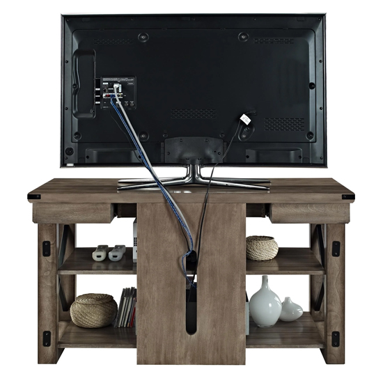 Wildwoods Wooden TV Stand Small In Rustic Grey