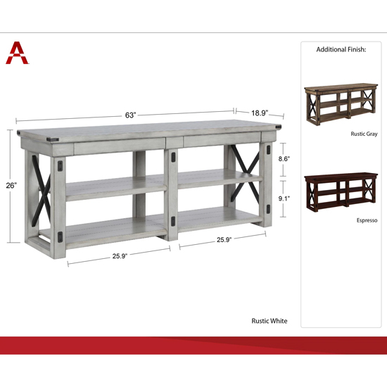 Wildwoods Wooden TV Stand Small In Rustic Grey