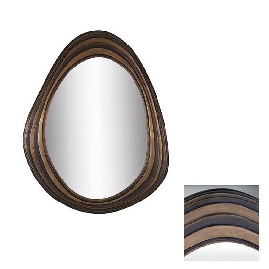 Wilkinson Modern Wall Mirror Oval In Antique Brass Furniture in Fashion