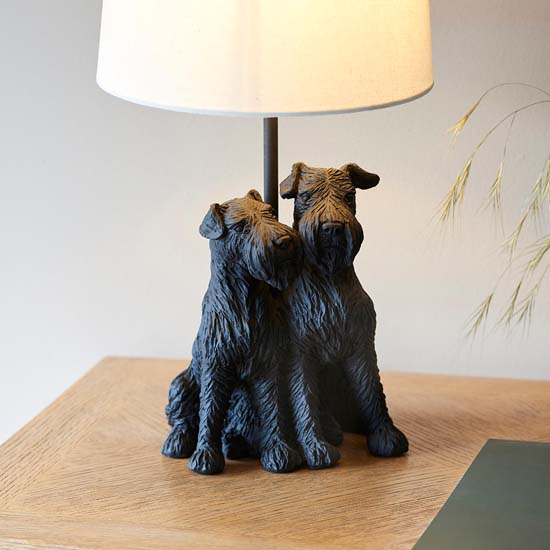 Williams Natural Fabric Shade Table Lamp With Matt Black Base