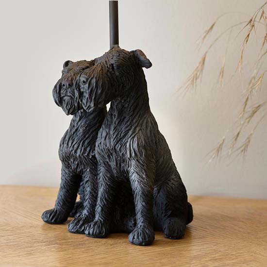 Williams Natural Fabric Shade Table Lamp With Matt Black Base