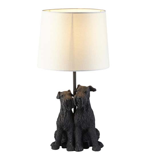 Williams Natural Fabric Shade Table Lamp With Matt Black Base