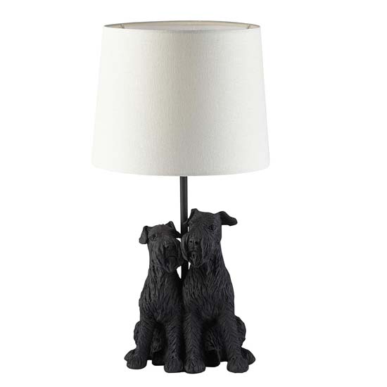 Williams Natural Fabric Shade Table Lamp With Matt Black Base