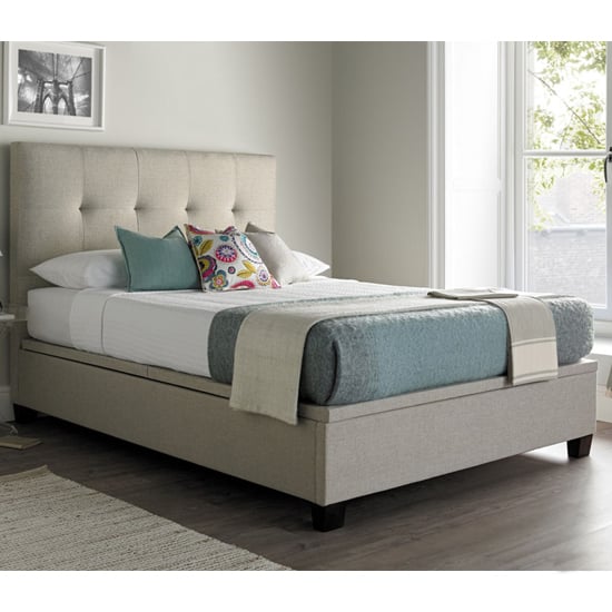 Product photograph of Williston Pendle Fabric Ottoman Super King Size Bed In Oatmeal from Furniture in Fashion