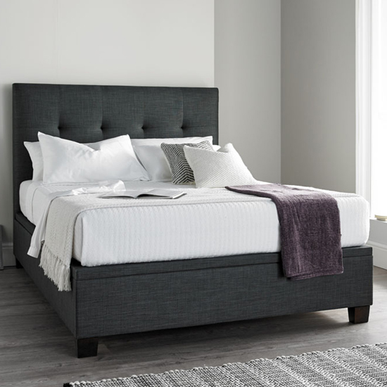 Product photograph of Williston Pendle Fabric Ottoman Super King Size Bed In Slate from Furniture in Fashion