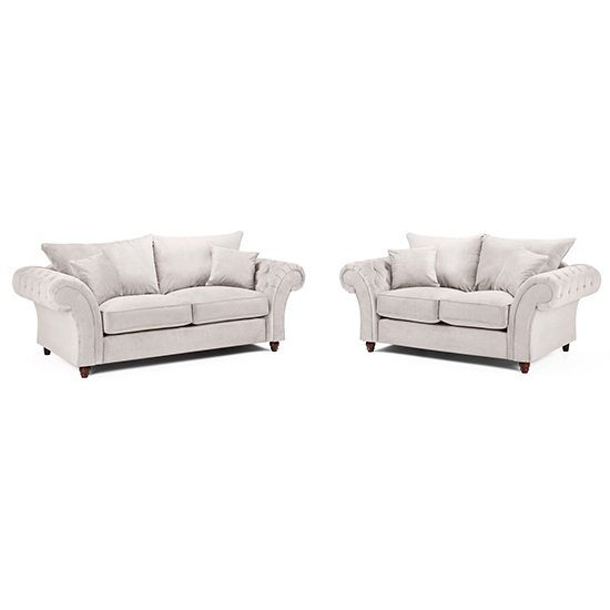 Winston Fabric 3+2 Seater Sofa Set In Stone