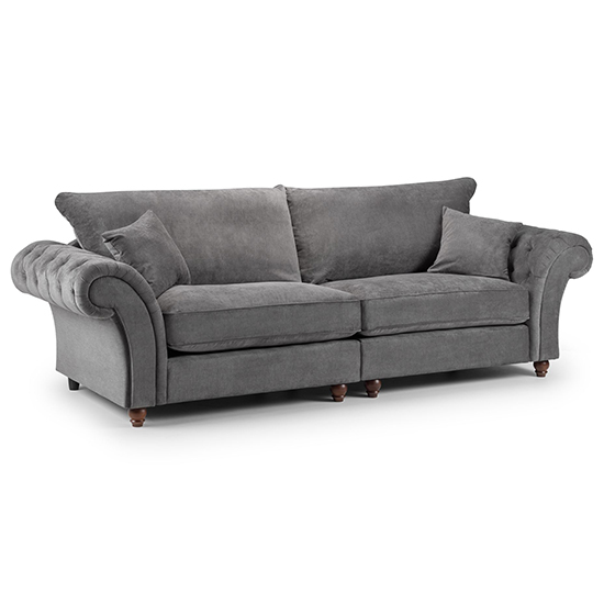 Product photograph of Williton Fabric 4 Seater Sofa In Dark Grey from Furniture in Fashion