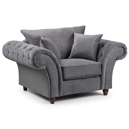 Winston Fabric Armchair In Grey