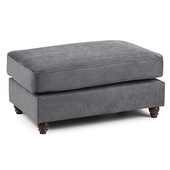 Product photograph of Williton Fabric Footstool In Dark Grey from Furniture in Fashion