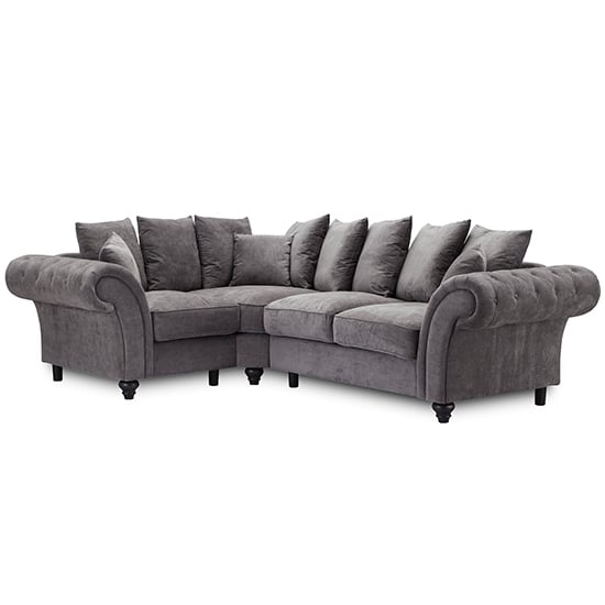 Product photograph of Williton Fabric Left Hand Corner Sofa In Dark Grey from Furniture in Fashion
