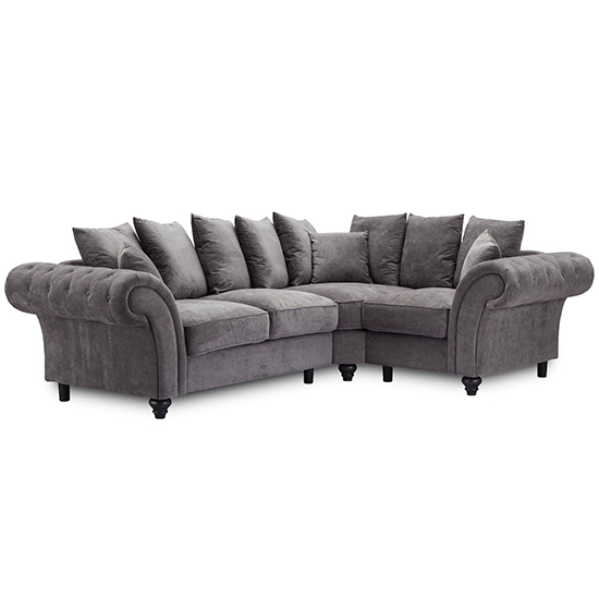 Product photograph of Williton Fabric Right Hand Corner Sofa In Dark Grey from Furniture in Fashion