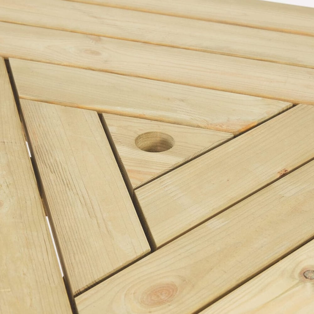 Willmar Wooden Outdoor Picnic Table In Natural