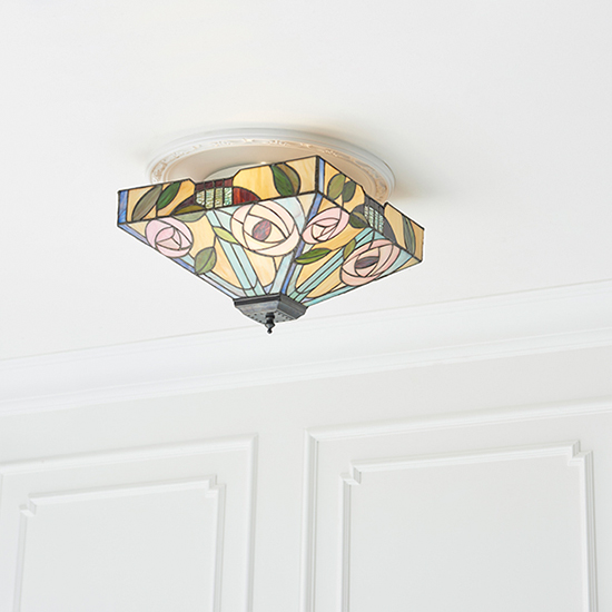 Willow 2 Lights Medium Flush Ceiling Light In Dark Bronze