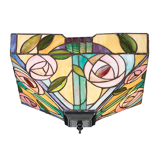 Willow 2 Lights Medium Flush Ceiling Light In Dark Bronze