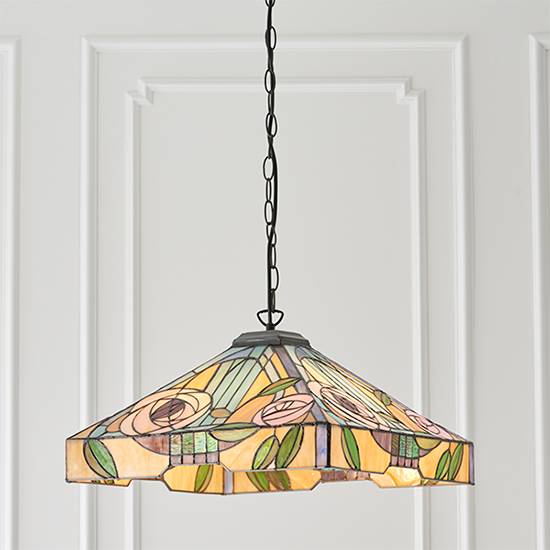 Willow 3 Lights Large Pendant Light In Dark Bronze
