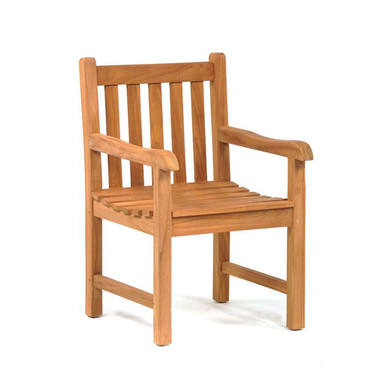 Willow Wooden Dining Table With 4 Side Chairs 2 Armchairs In Teak