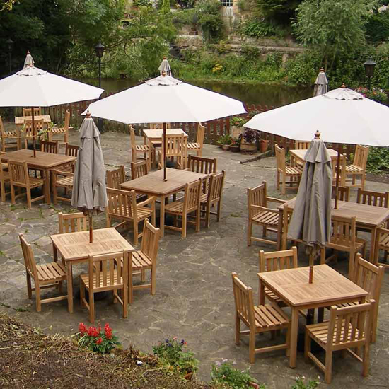 Willow Wooden Square Dining Table With 4 Chairs In Natural