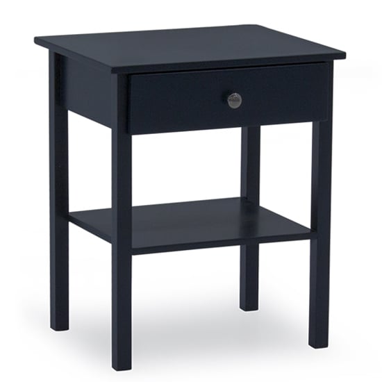 Willox Wooden Bedside Cabinet With 1 Drawer In Blue