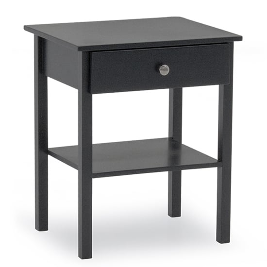 Read more about Willox wooden bedside cabinet with 1 drawer in grey