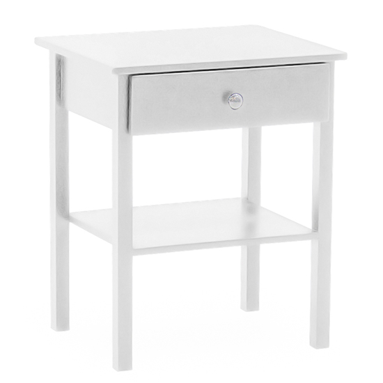 Photo of Willox wooden bedside cabinet with 1 drawer in white