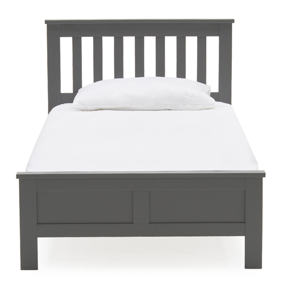 Willox Wooden Single Size Bed In Grey