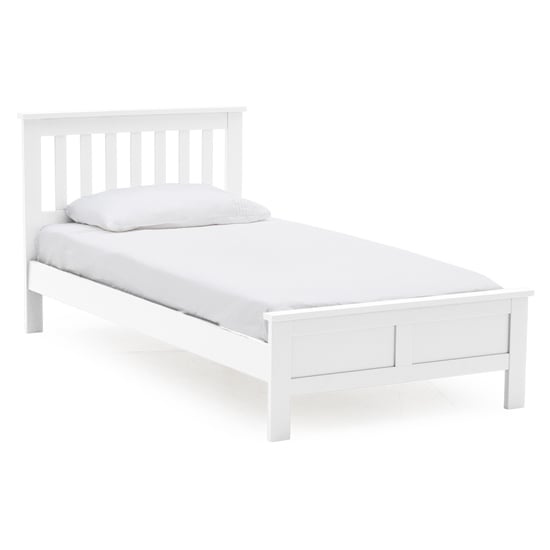 Read more about Willox wooden single size bed in white