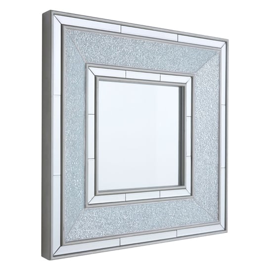 Product photograph of Wilmer Square Wall Bedroom Mirror In Antique Silver Frame from Furniture in Fashion