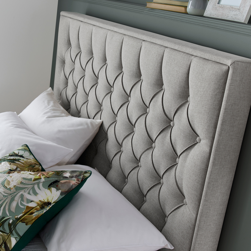 Wilmot Fabric Ottoman Storage King Size Bed In Grey
