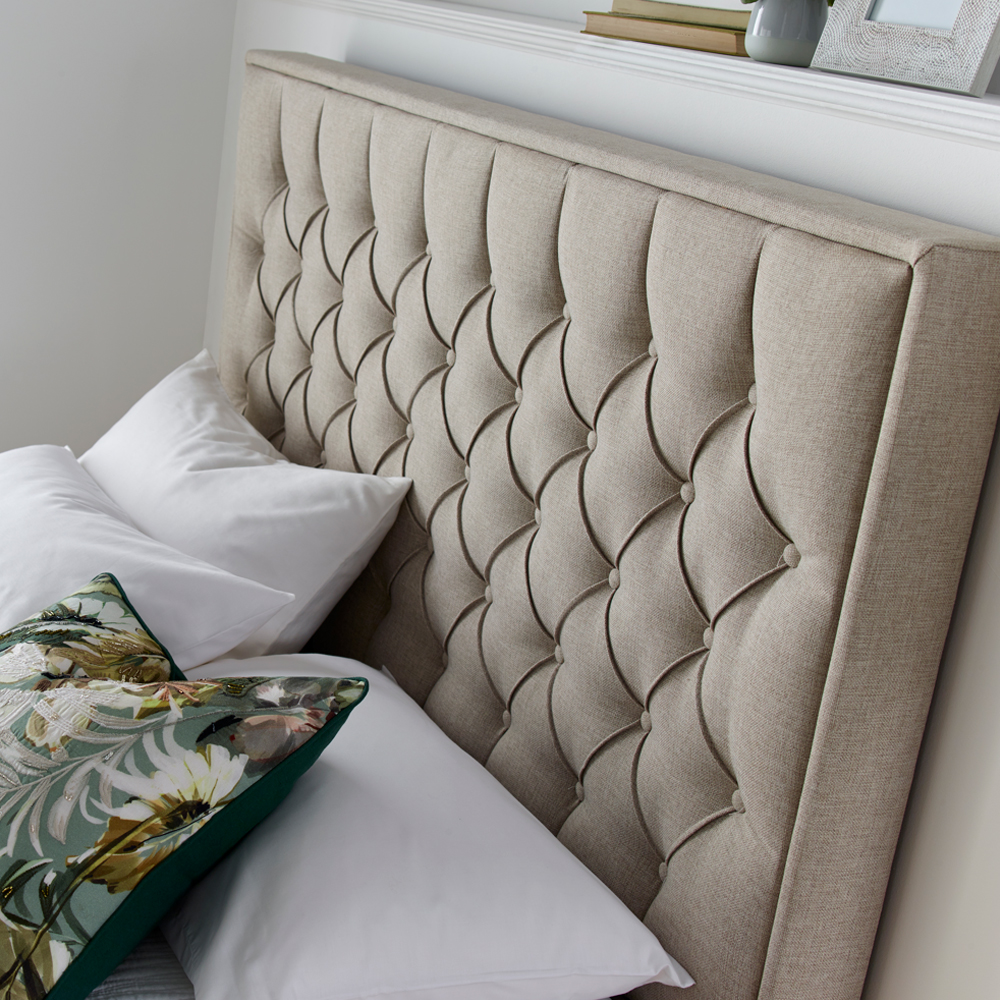 Wilmot Fabric Ottoman Storage King Size Bed In Oatmeal