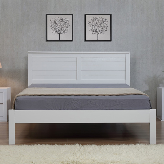 Read more about Wauna wooden double bed in grey