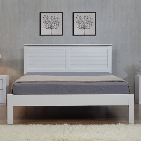 Read more about Wauna wooden king size bed in grey