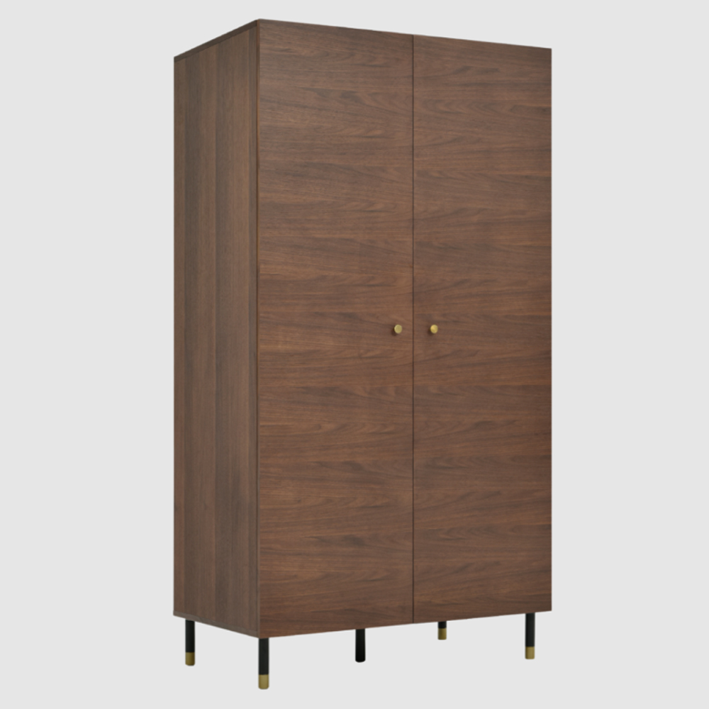 wilmot wooden wardrobe with 2 doors in tobacco walnut-image-99988