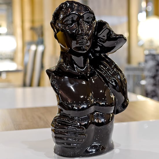 Product photograph of Wilson Ceramic Lovers Torso Sculpture In Ebony Black from Furniture in Fashion