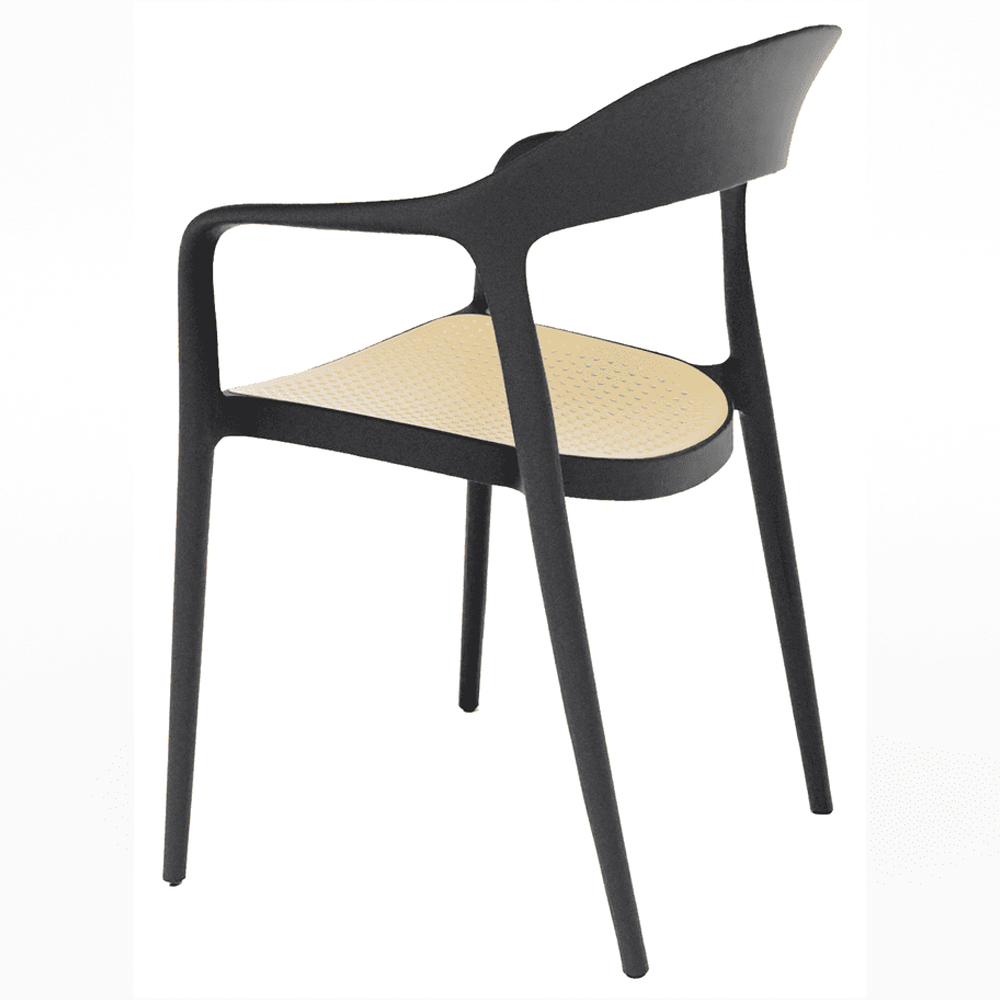 Wilson Outdoor Polypropylene Stacking Armchair In Black