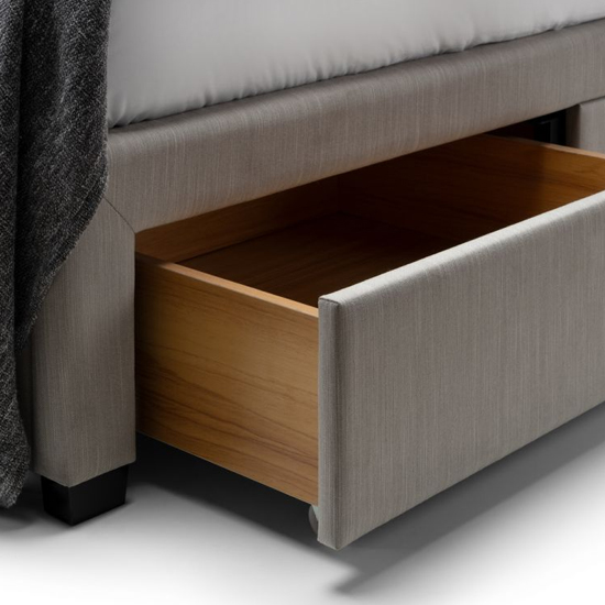 Walsh Linen Fabric Super King Size Bed With 4 Drawers In Grey