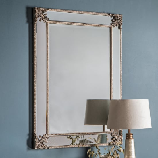 Photo of Wilusa rectangular wall mirror in champagne frame